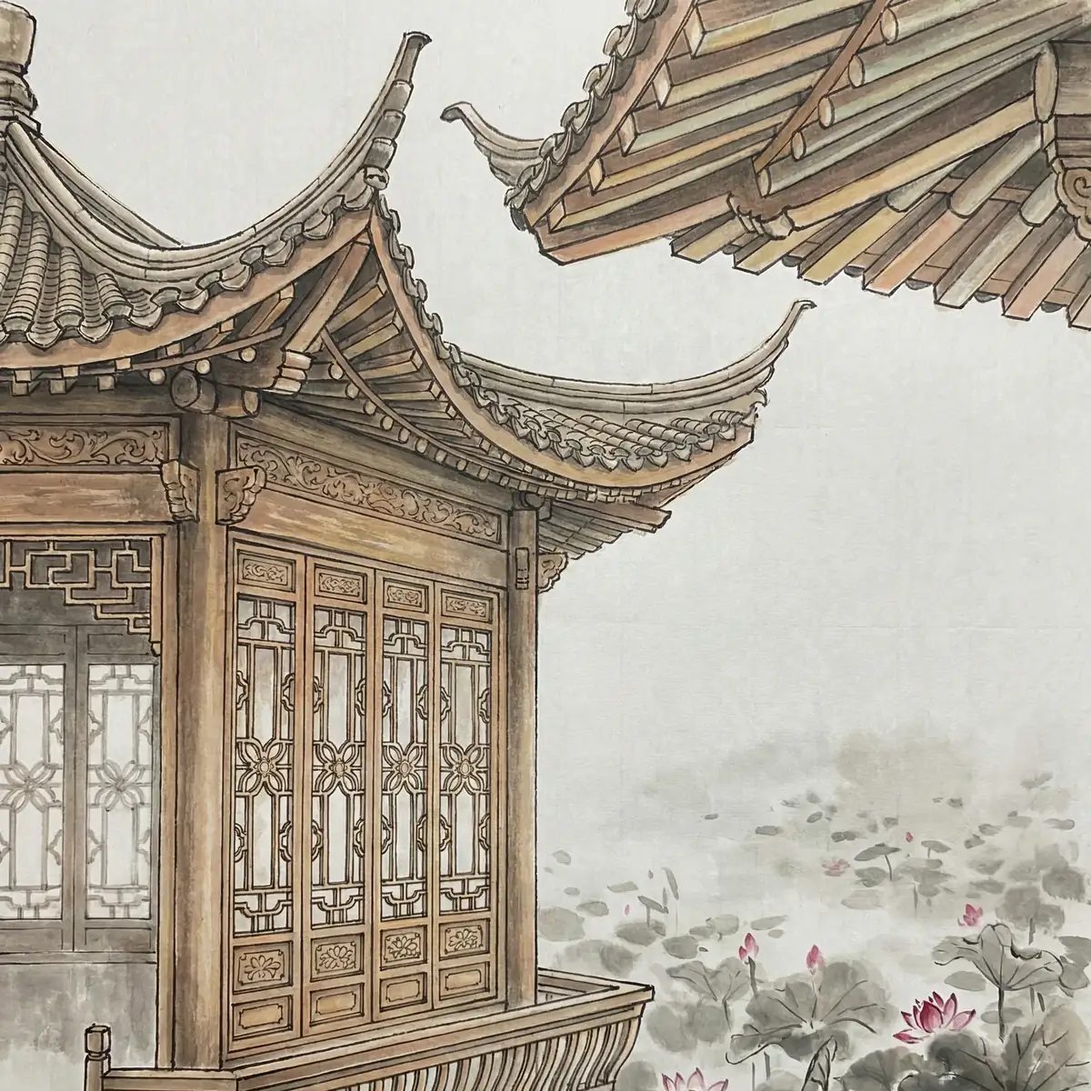 园林建筑 - 集芳阁 | 花窗框景的空间艺术